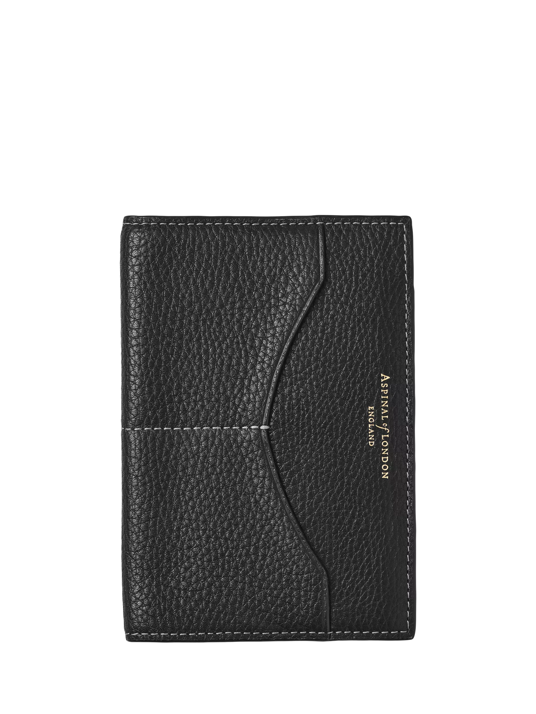 Aspinal of London Hudson black leather passport cover (British brand)