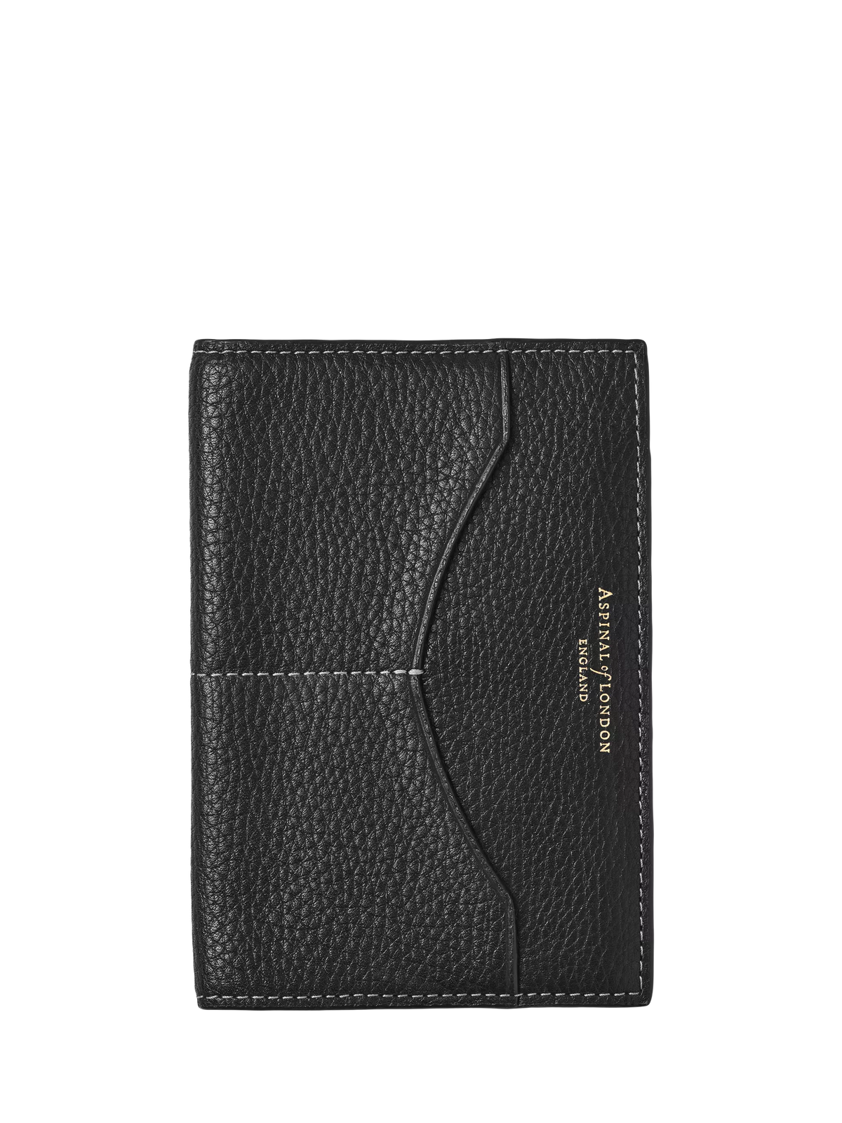 Aspinal of London Hudson black leather passport cover (British brand)