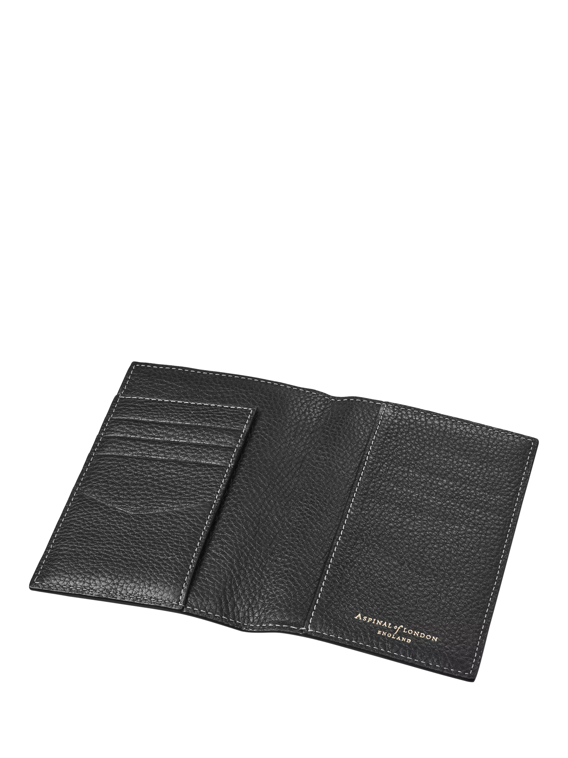 Aspinal of London Hudson black leather passport cover (British brand)