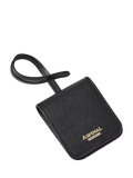 Aspinal of London black leather luggage tag, imported from the UK