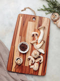 Tramontina rectangular teak serving board with hanging hole (British brand)