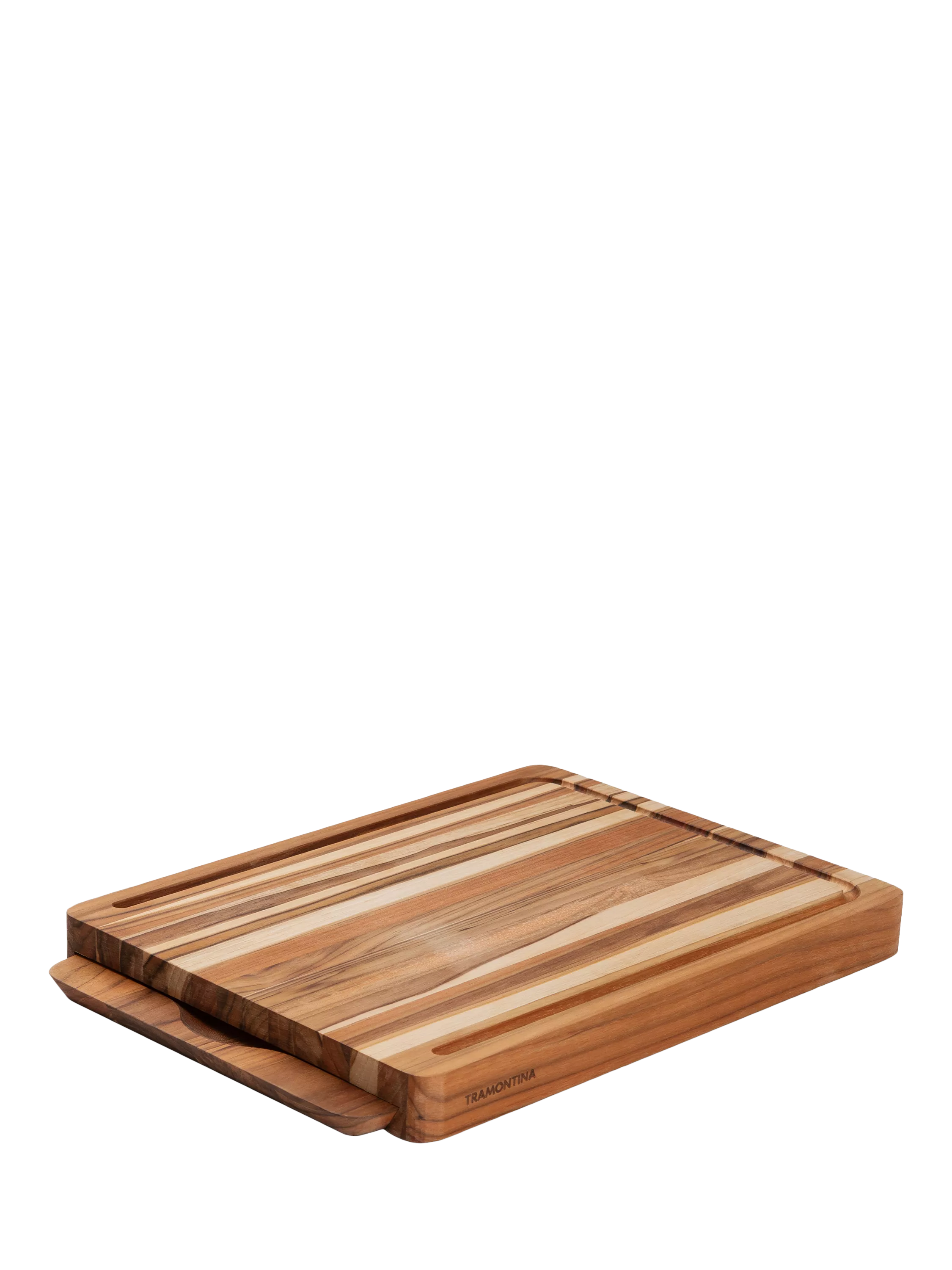 Tramontina teak wood slicing board with juice grooves - imported from the UK