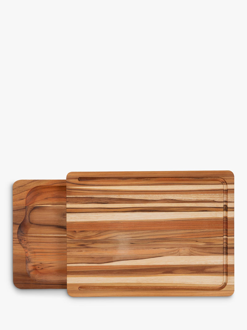 Tramontina teak wood slicing board with juice grooves - imported from the UK