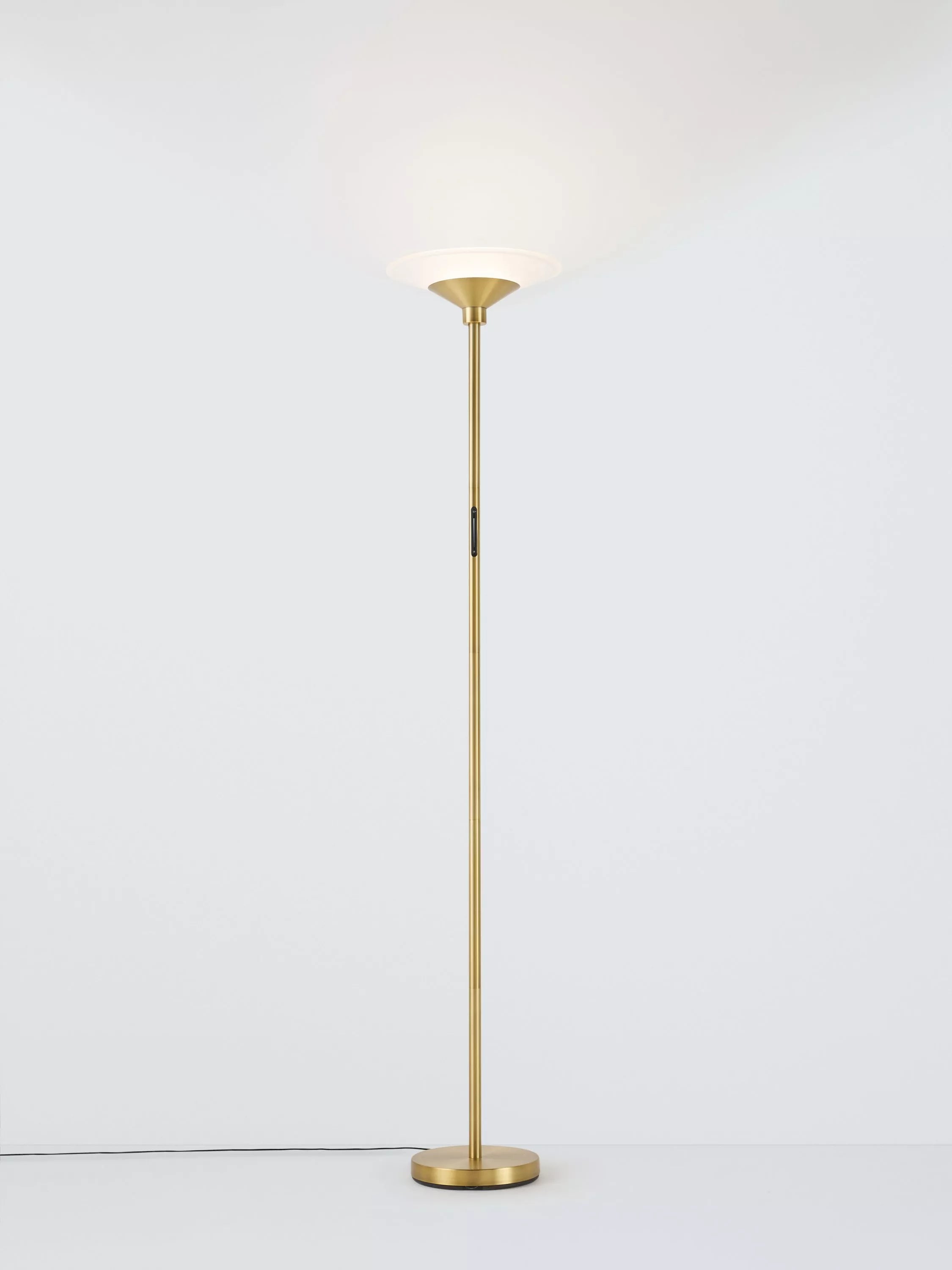 John Lewis LED torchiere floor lamp antique brass, UK version