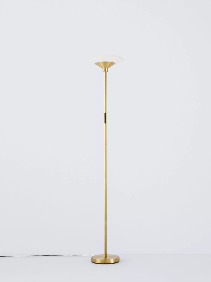 John Lewis LED torchiere floor lamp antique brass, UK version