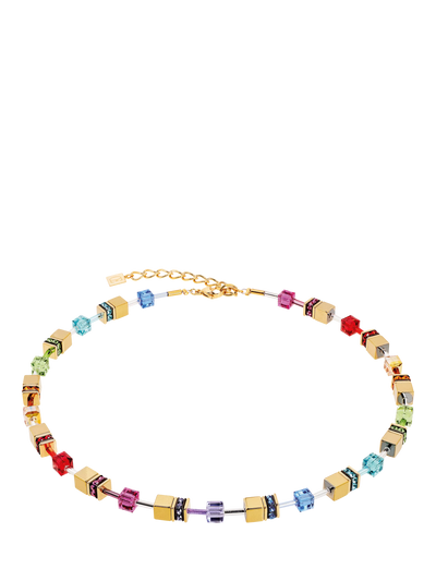 John Lewis COEUR DE LION Swarovski Cube Necklace, Rainbow/Gold- Buy online at McGrocer