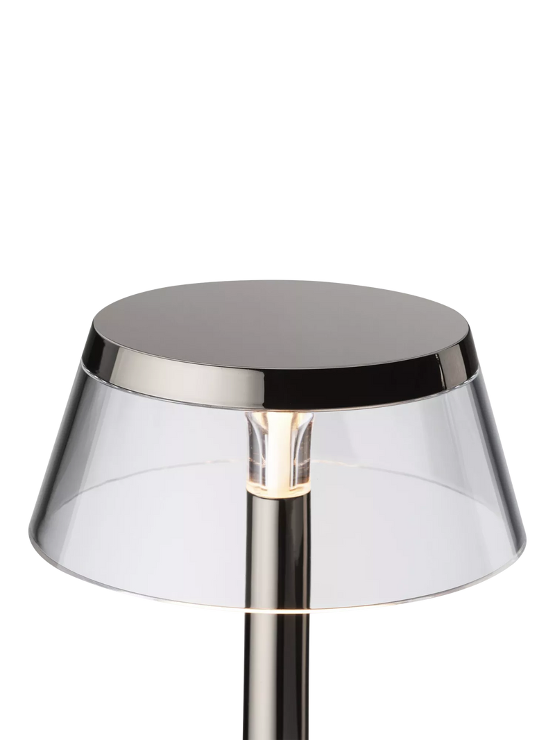 Flos Bon Jour Unplugged black chrome table lamp (British brand)