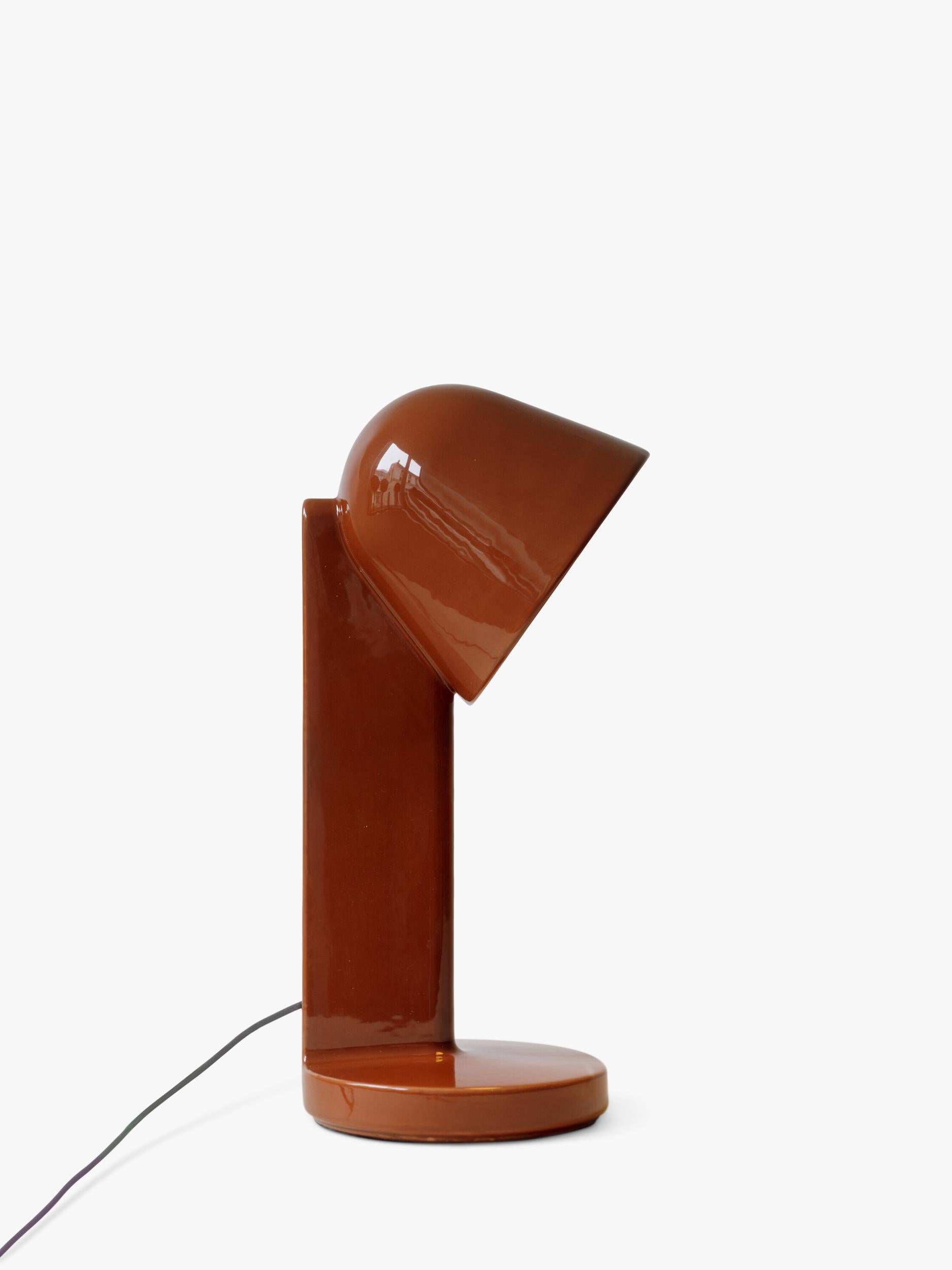 Flos Céramique desk lamp rusty red with ceramic body - British product