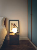 Flos Opaline glass globe low table lamp, imported from the UK
