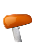 Flos Snoopy orange table lamp with marble base, imported from the UK