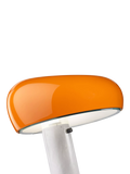 Flos Snoopy orange table lamp with marble base, imported from the UK