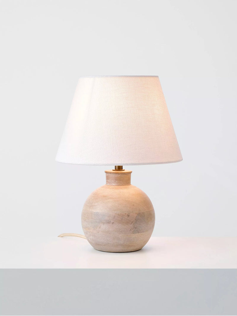 John Lewis table lamp base white washed mango wood - British product