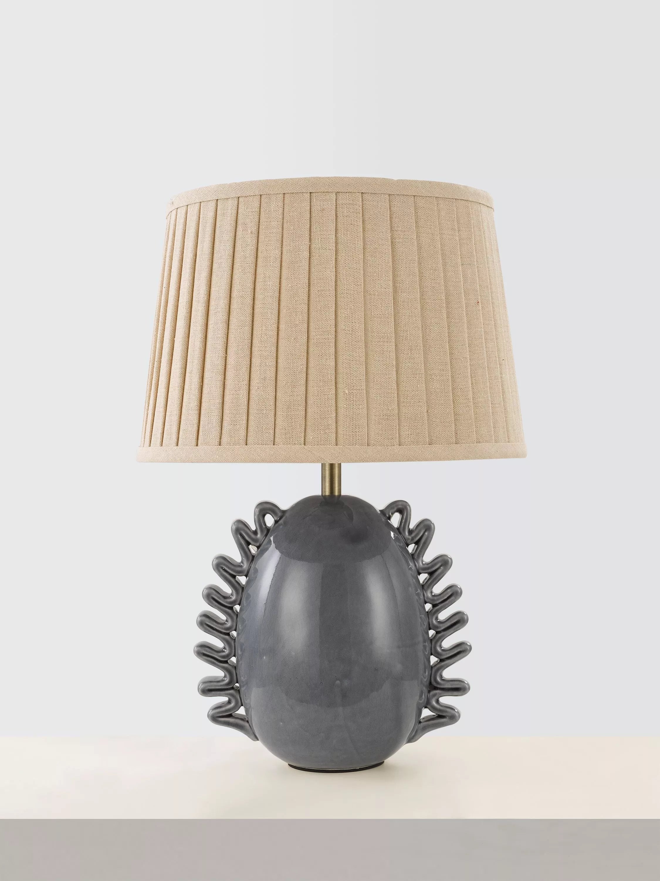 John Lewis ruffle table lamp blue ceramic, imported from the UK