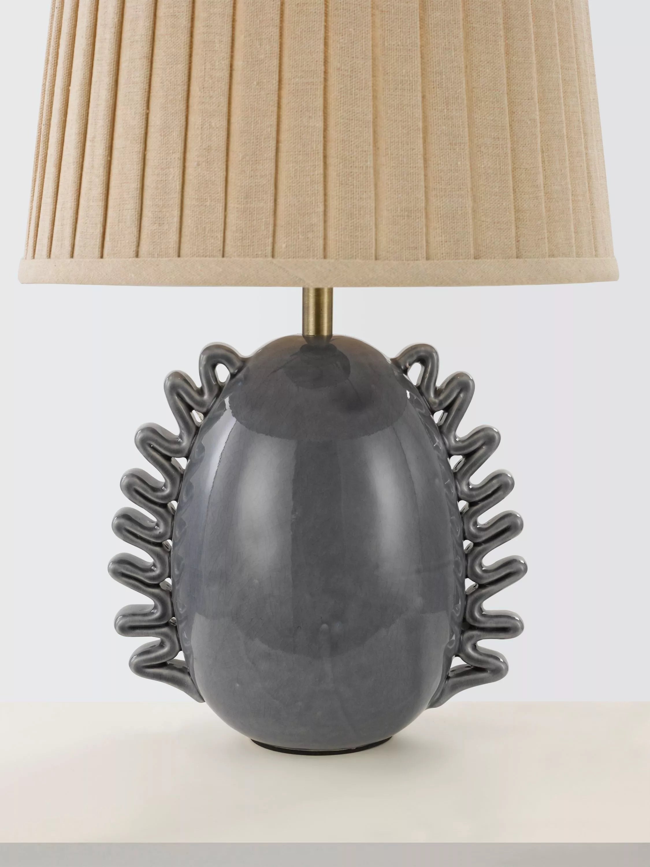 John Lewis ruffle table lamp blue ceramic, imported from the UK