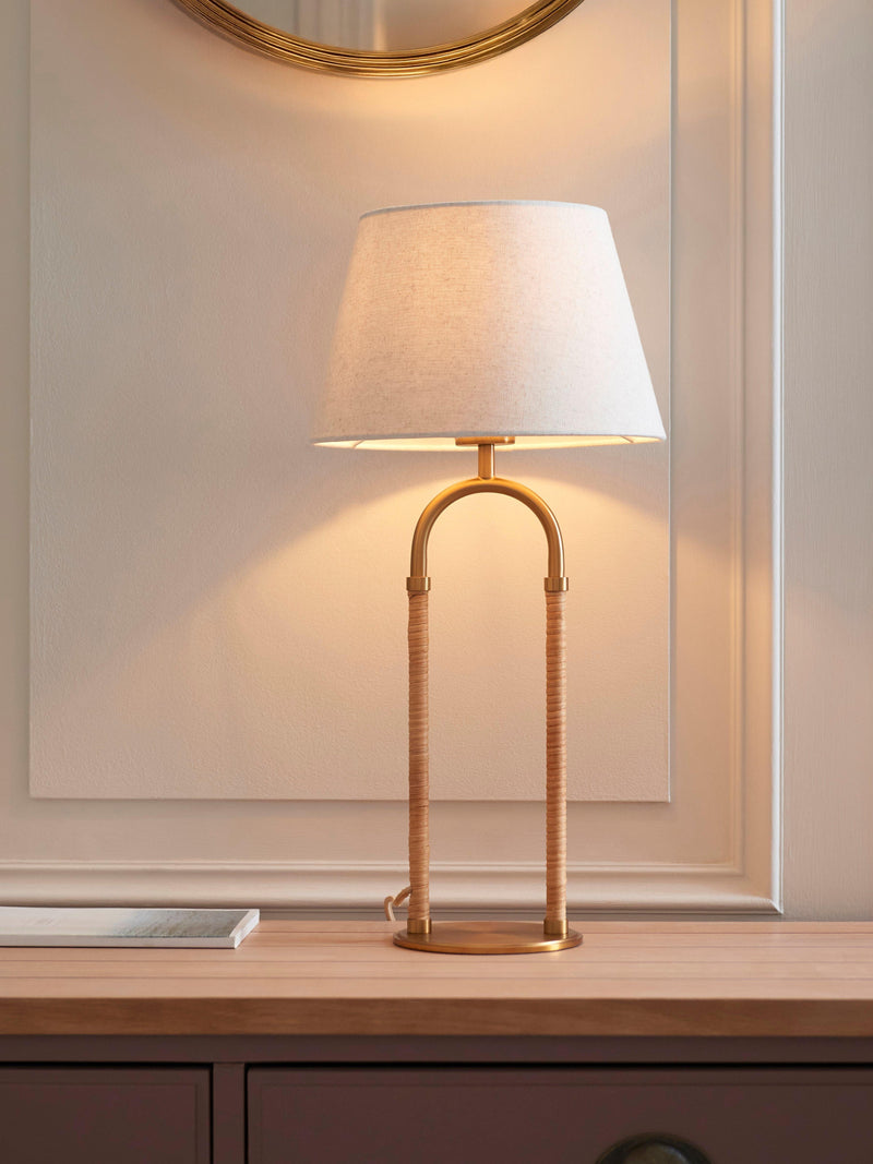 John Lewis Archibald cane table lamp brass medium (British brand)