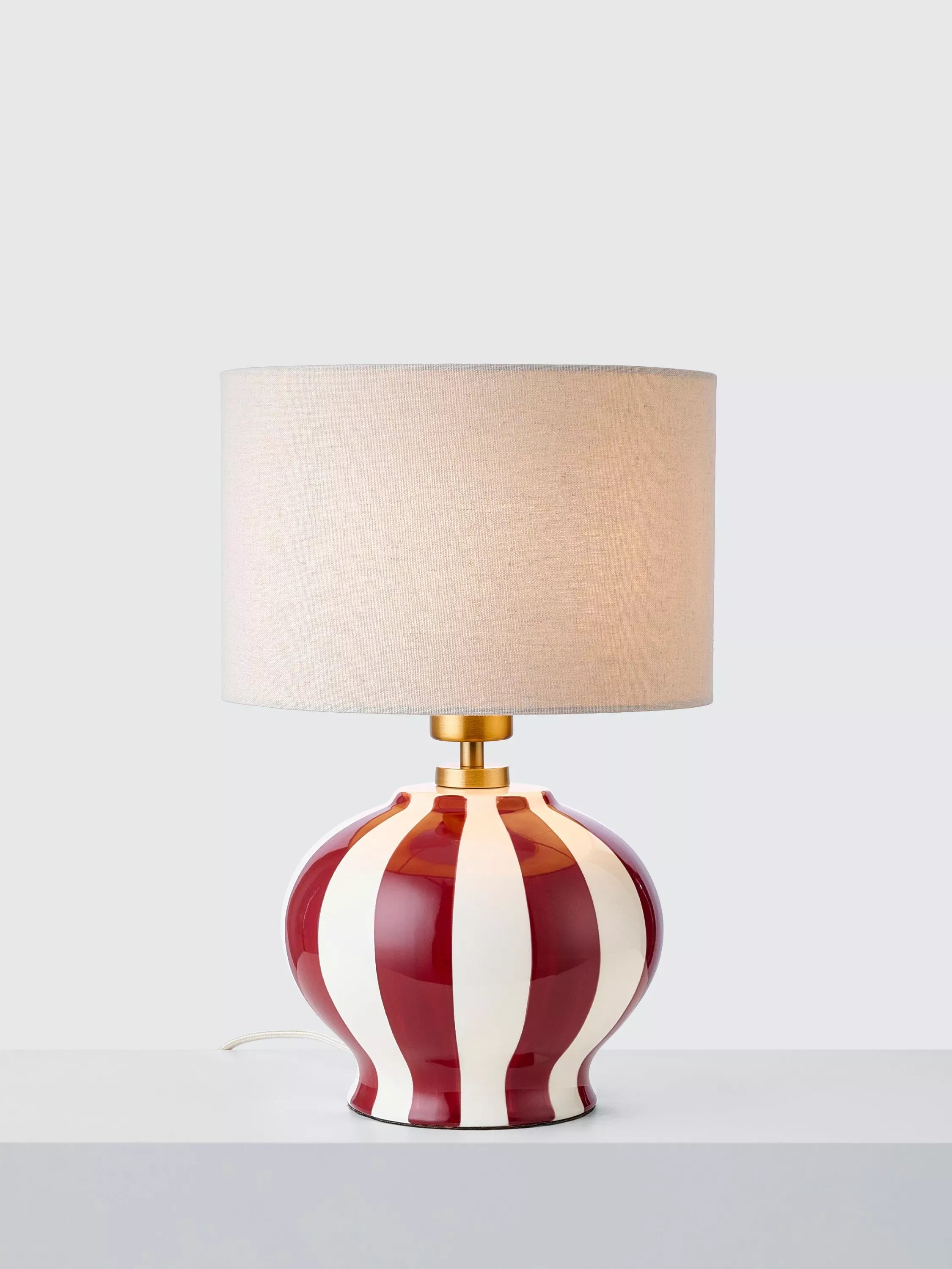 John Lewis Burano stripete keramisk bordlampe medium