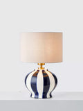 John Lewis Burano stripete keramisk bordlampe medium