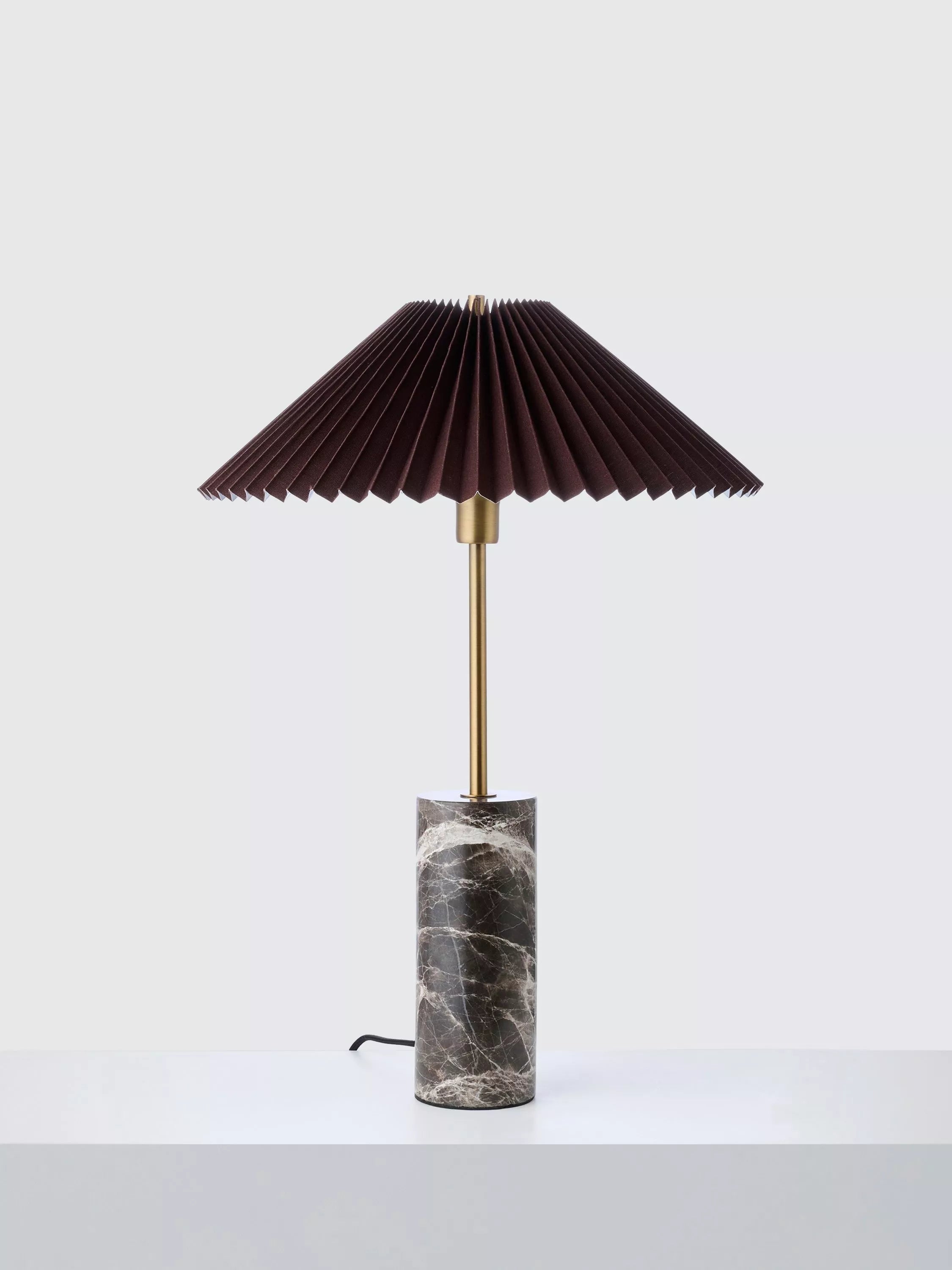 John Lewis table lamp marble base pleat shade, UK version