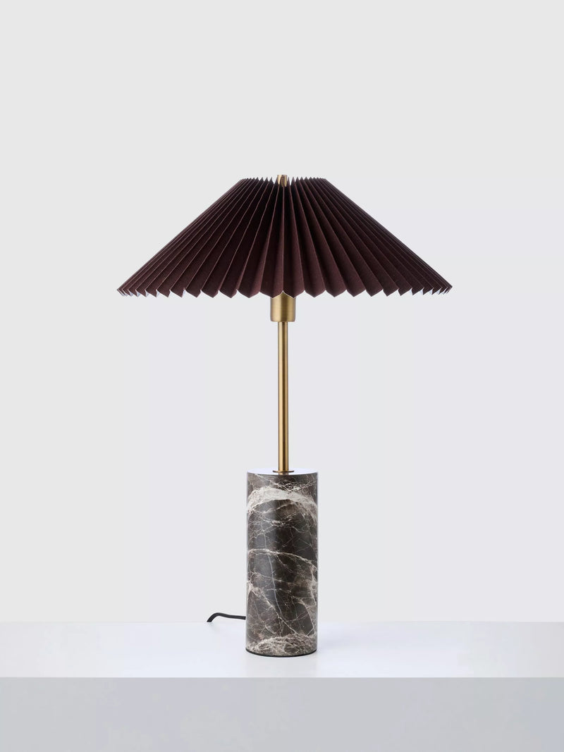 John Lewis table lamp marble base pleat shade, UK version