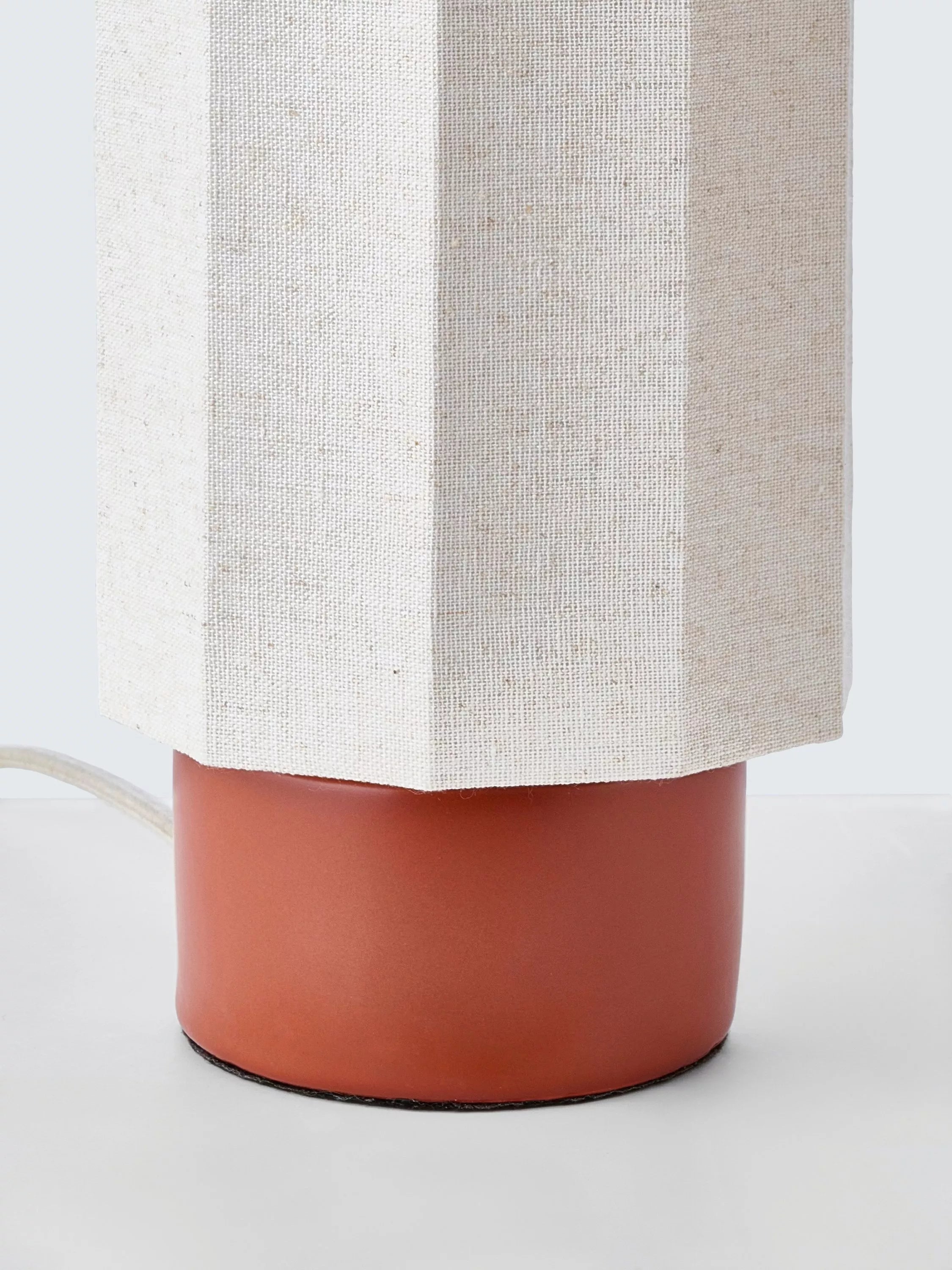 John Lewis Deca ceramic base table lamp with linen shade 31cm - British product