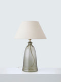 John Lewis bubble glass avocado table lamp with linen shade (British brand)
