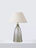 John Lewis bubble glass avocado table lamp with linen shade (British brand)