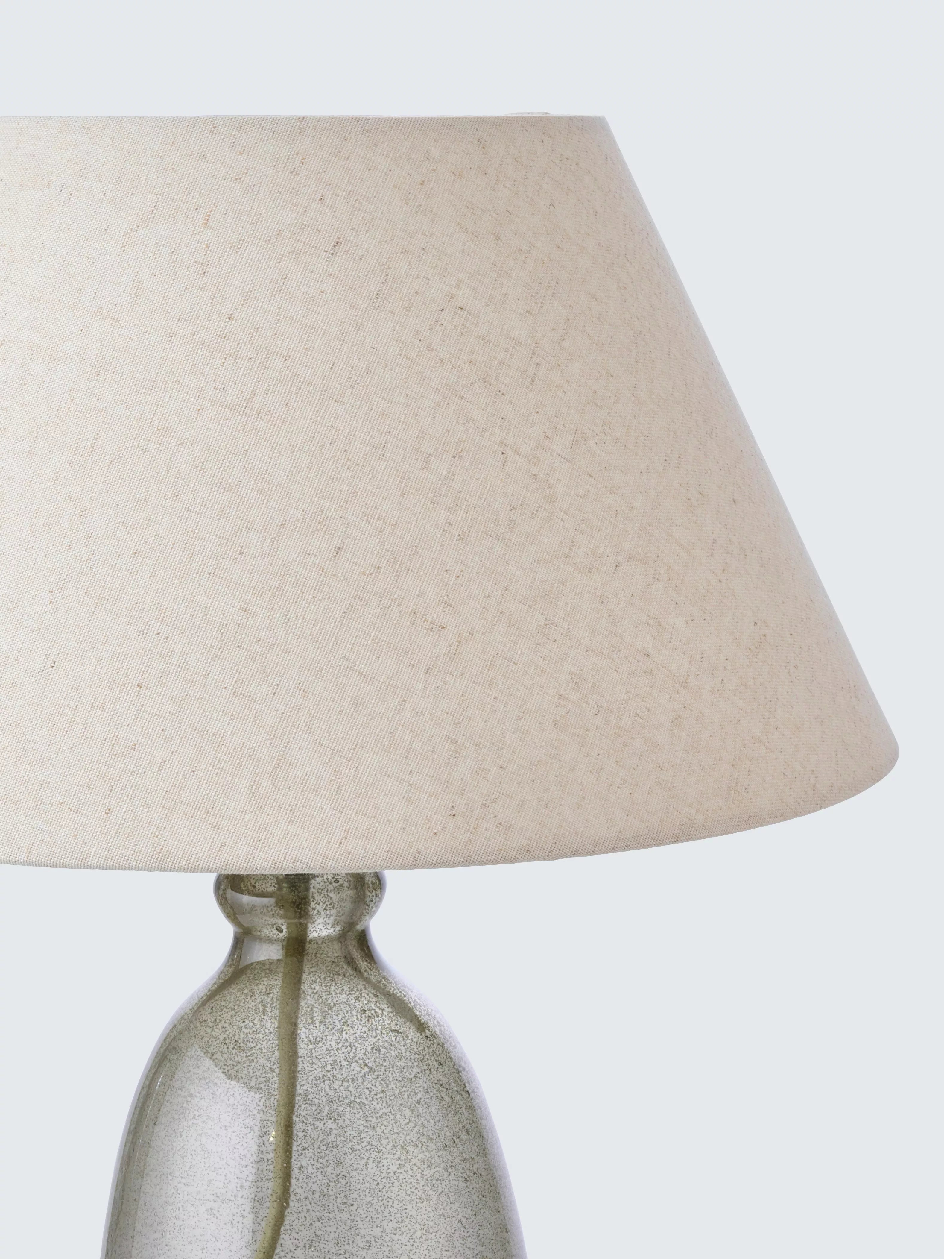 John Lewis bubble glass avocado table lamp with linen shade (British brand)