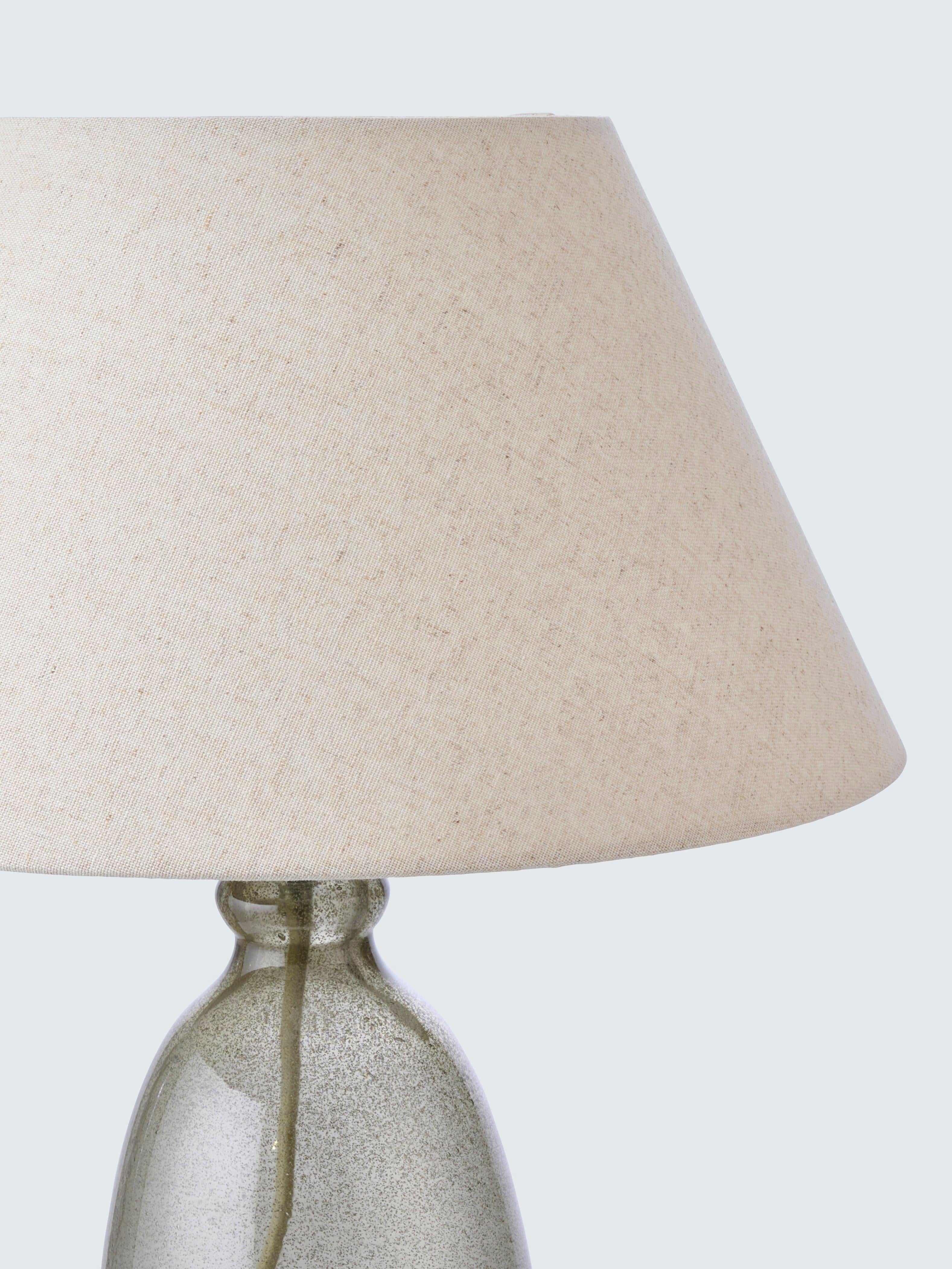 John Lewis bubble glass avocado table lamp with linen shade (British brand)