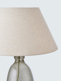 John Lewis bubble glass avocado table lamp with linen shade (British brand)