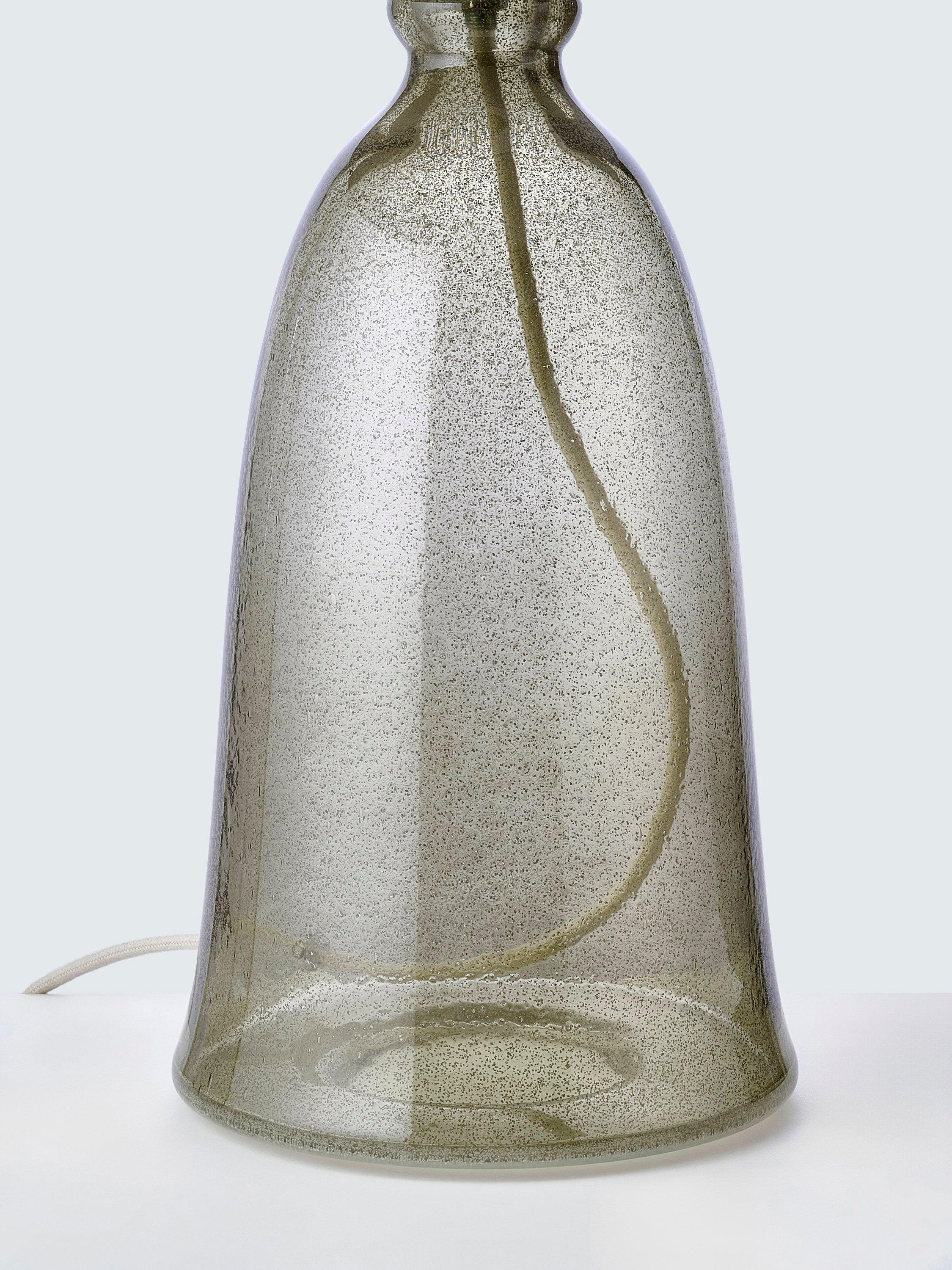 John Lewis bubble glass avocado table lamp with linen shade (British brand)