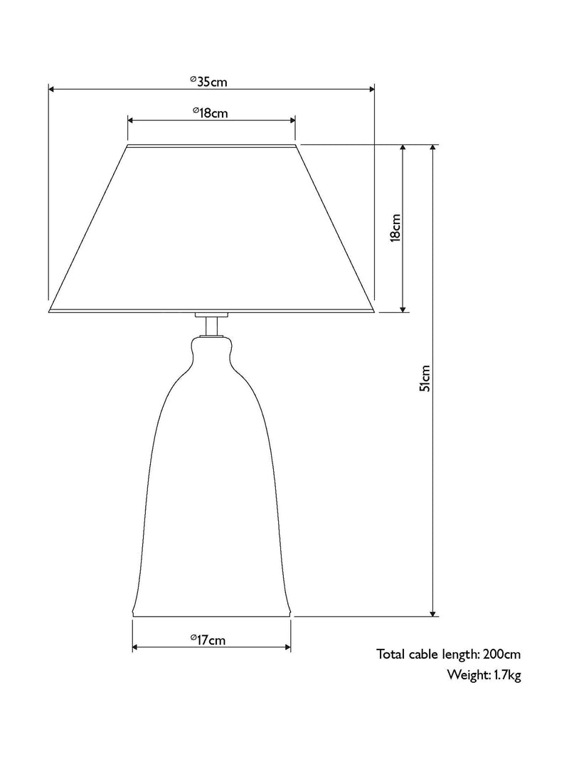 John Lewis bubble glass avocado table lamp with linen shade (British brand)