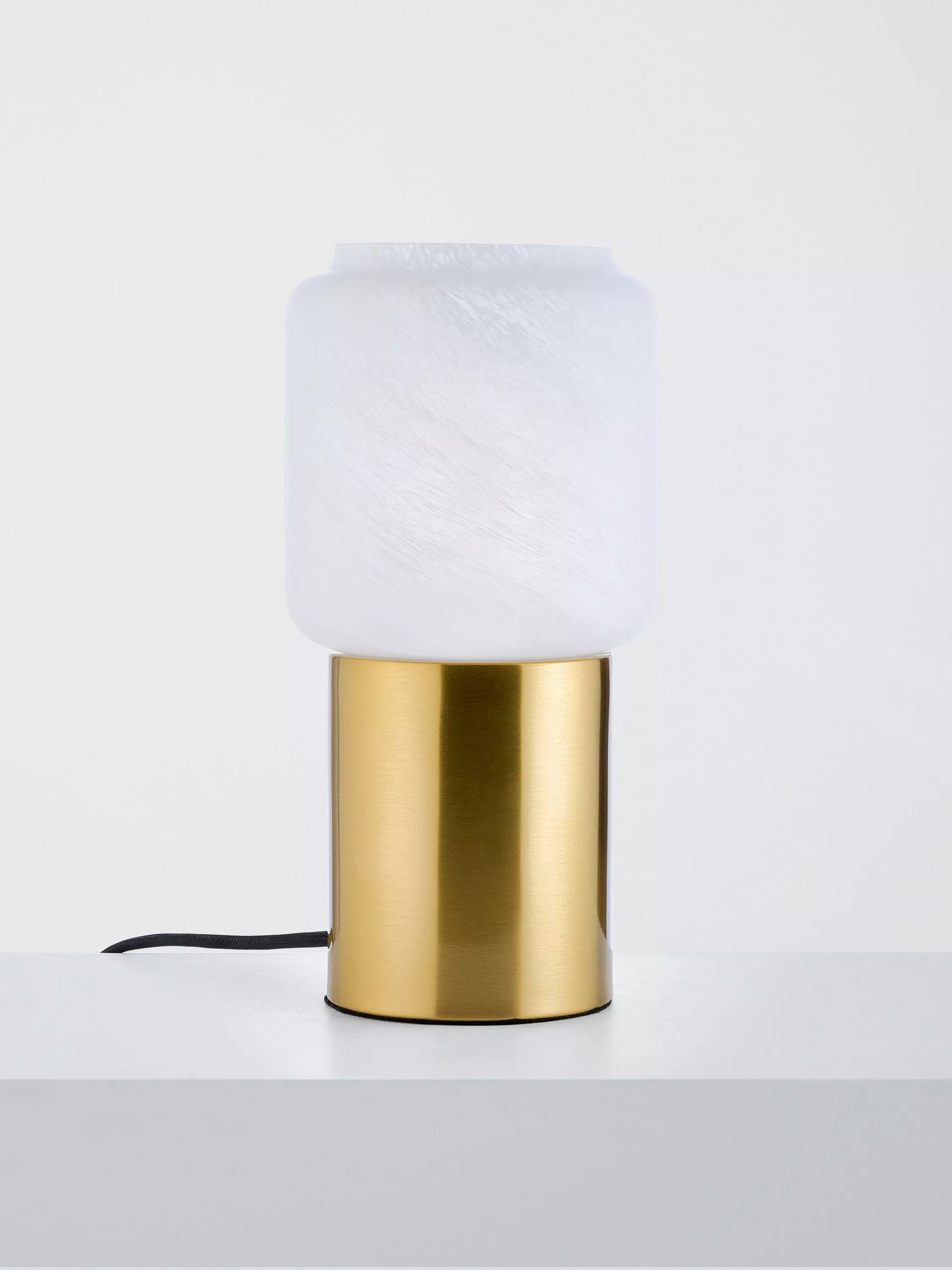 John Lewis Bosa alabaster effect touch table lamp brass - British product