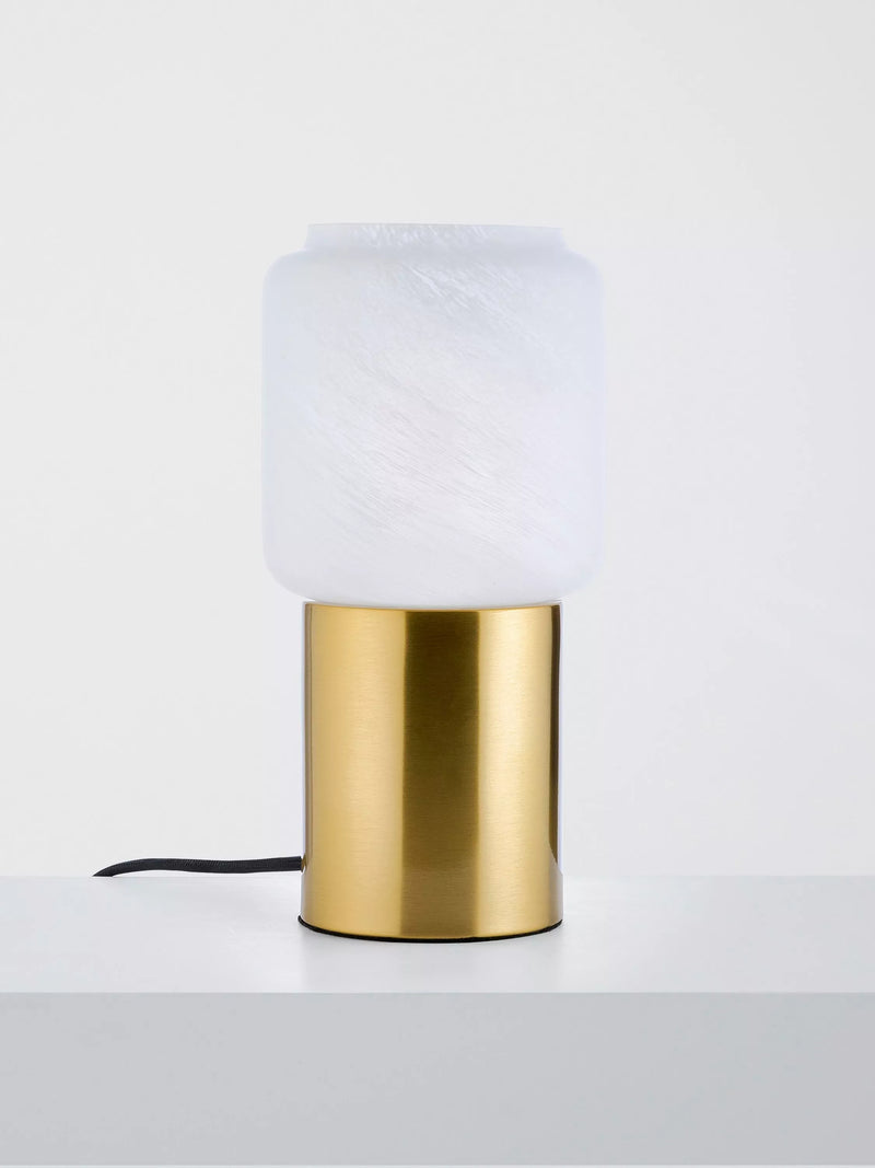 John Lewis Bosa alabaster effect touch table lamp brass - British product