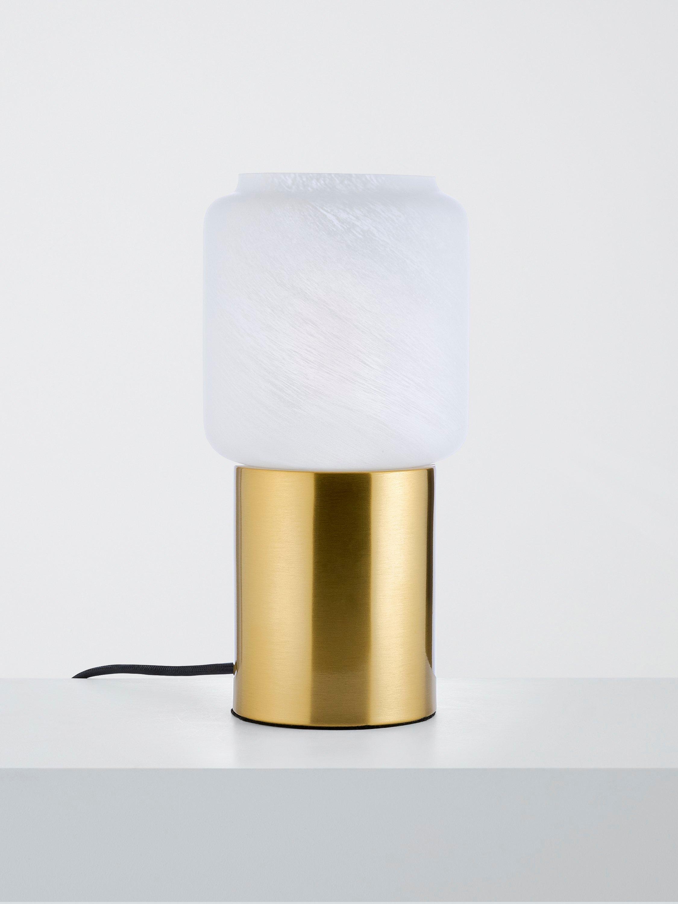 John Lewis Bosa alabaster effect touch table lamp brass - British product