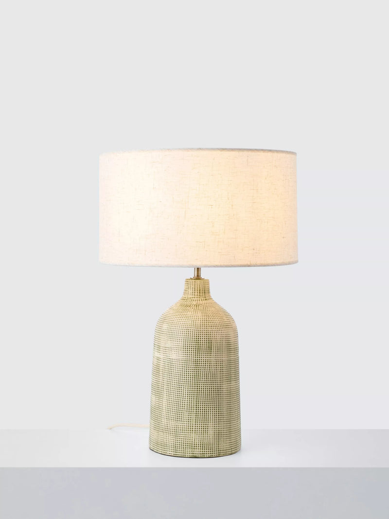 John Lewis Kairo glazed ceramic table lamp 48.5cm, imported from the UK