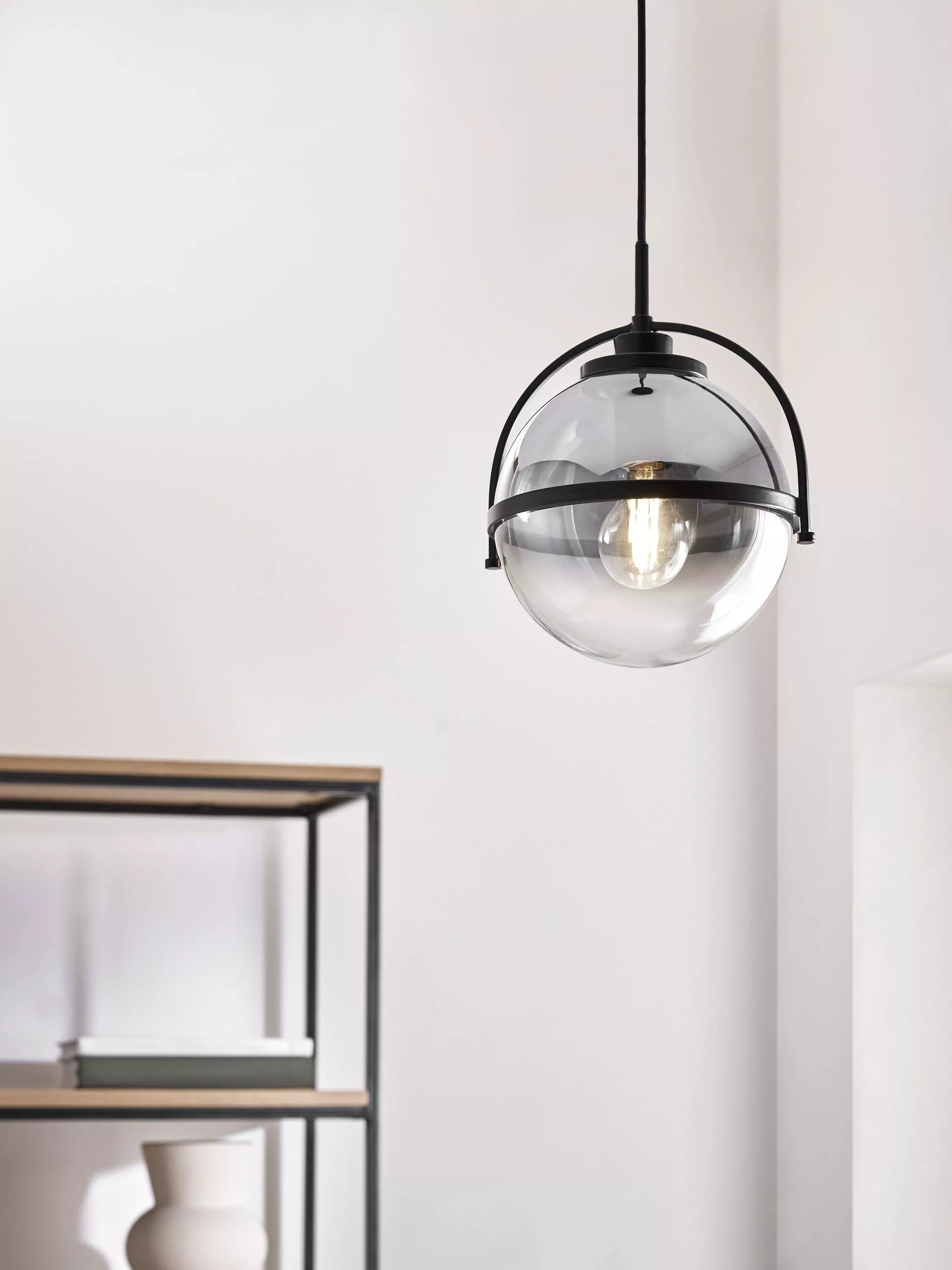 John Lewis Contour pendant ceiling light smoke shade, UK version