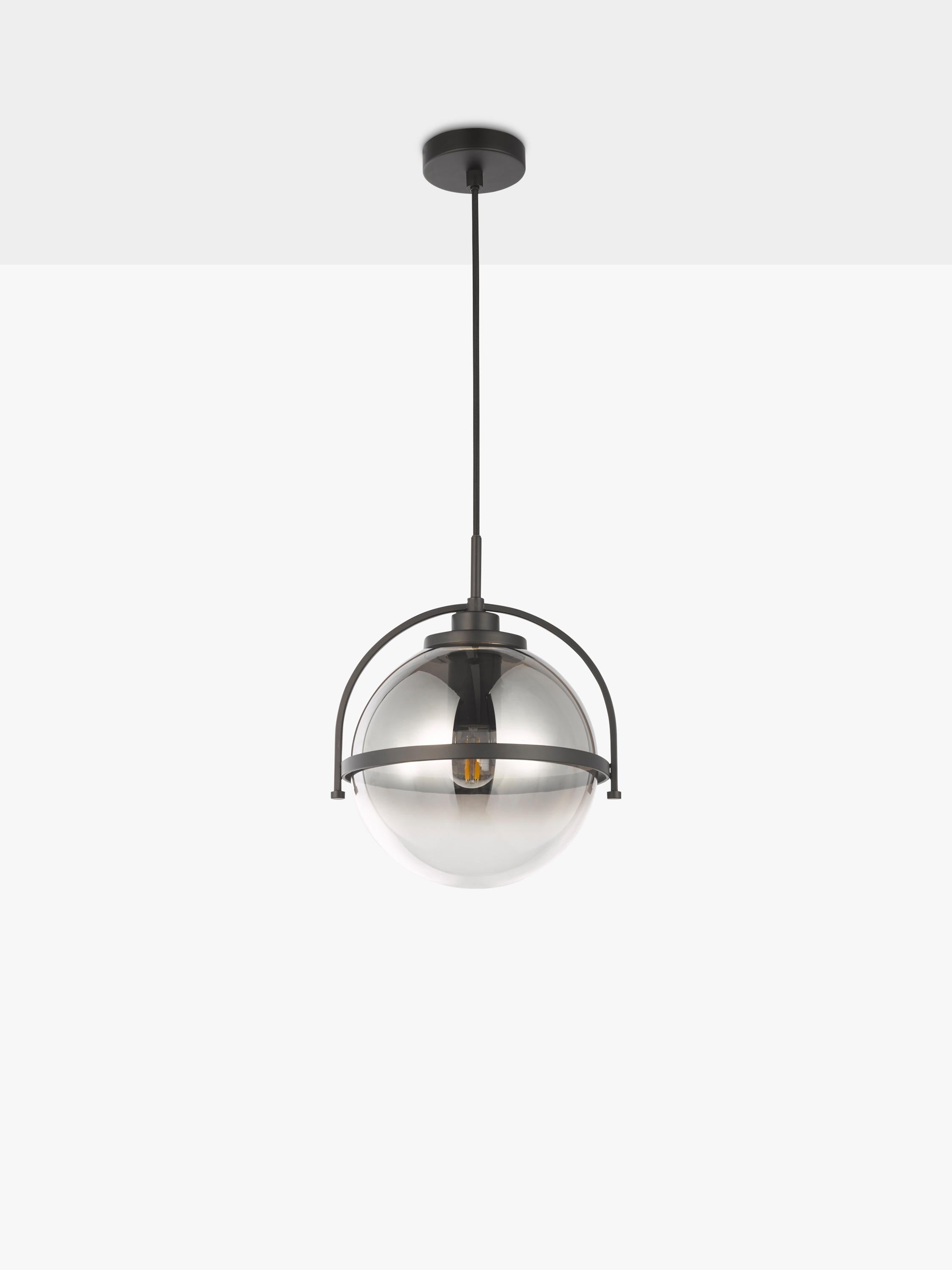 John Lewis Contour pendant ceiling light smoke shade, UK version