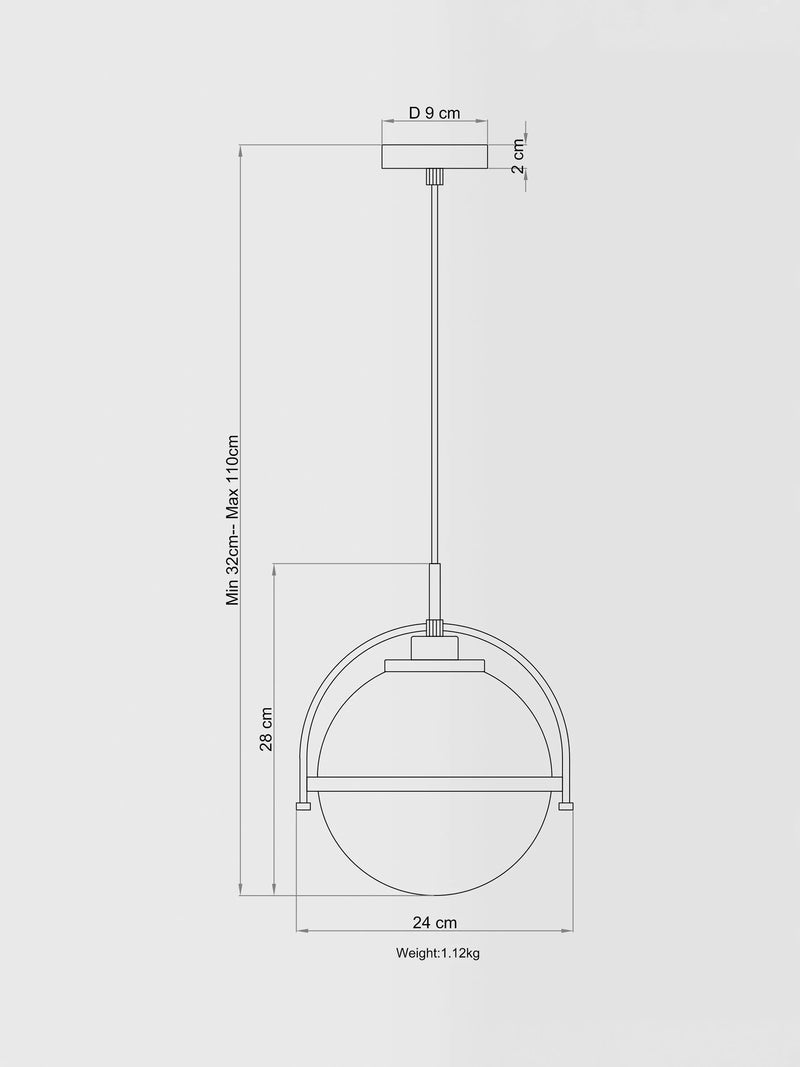 John Lewis Contour pendant ceiling light smoke shade, UK version