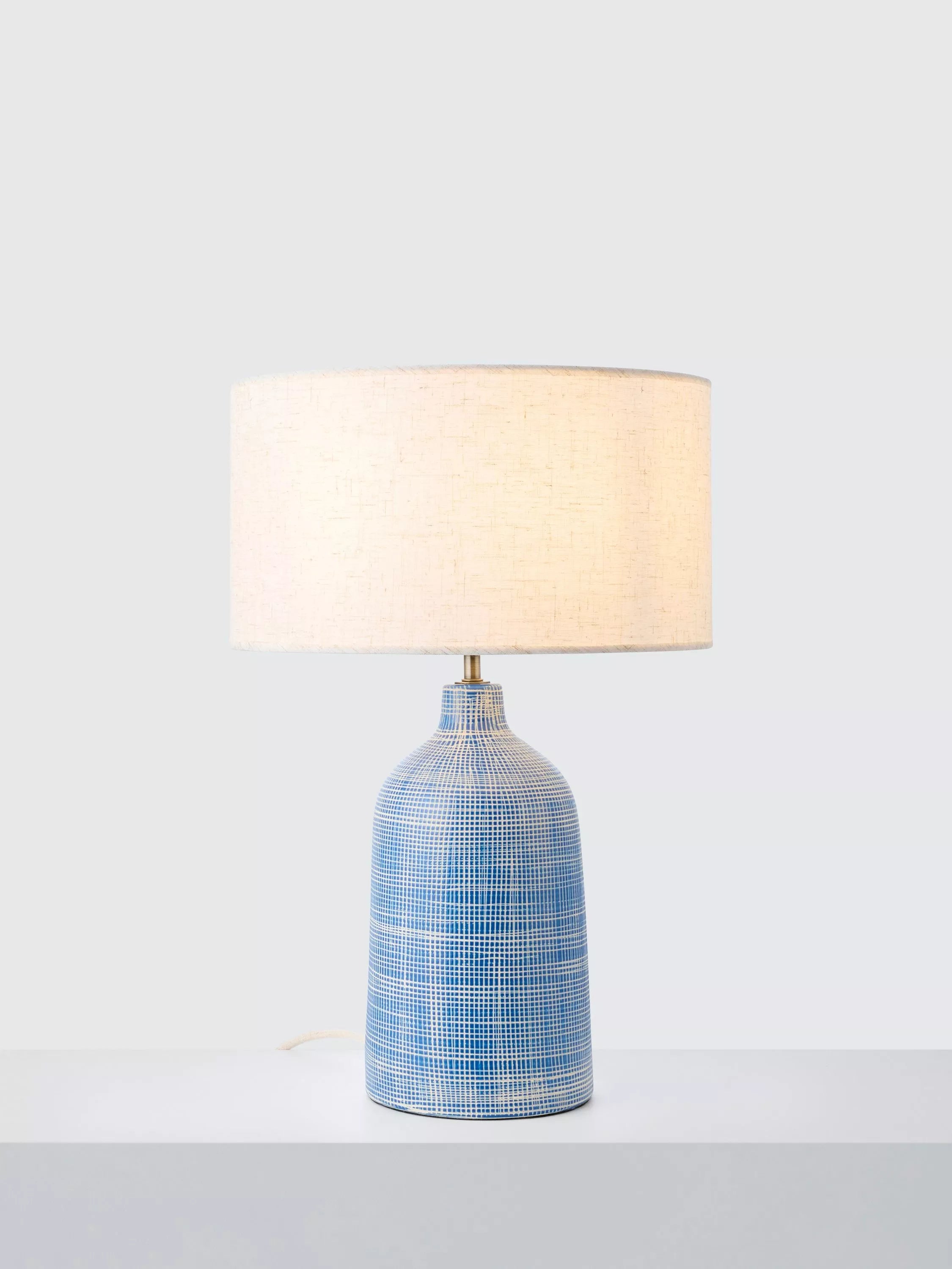 John Lewis Kairo Glazed Ceramic Table Lamp, Blue