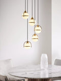 John Lewis Contour 5 pendant cluster ceiling light matt antique brass - British product