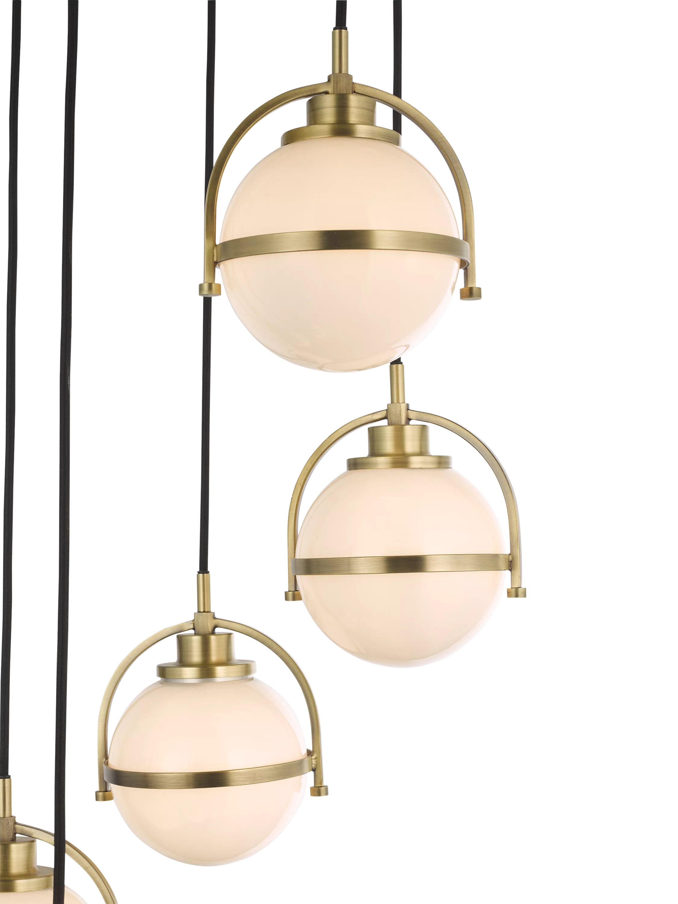 John Lewis Contour 5 pendant cluster ceiling light matt antique brass - British product