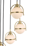 John Lewis Contour 5 pendant cluster ceiling light matt antique brass - British product