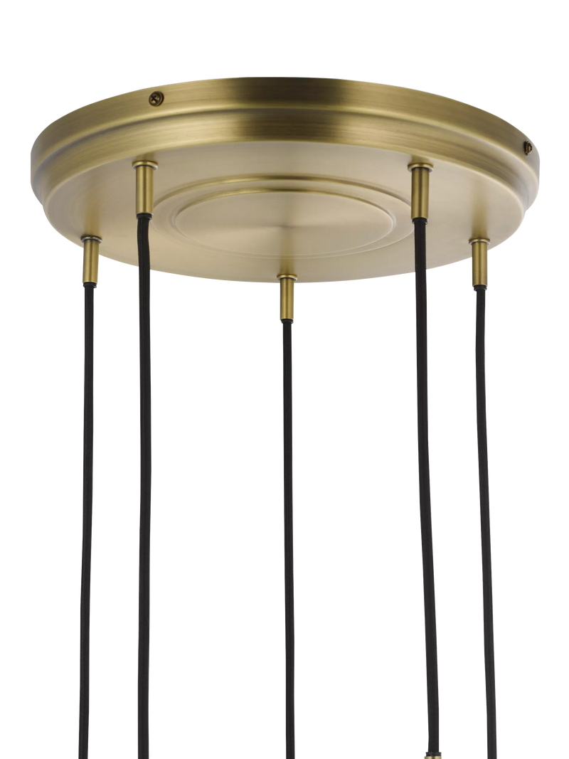 John Lewis Contour 5 pendant cluster ceiling light matt antique brass - British product