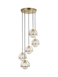 John Lewis Contour 5 pendant cluster ceiling light matt antique brass - British product