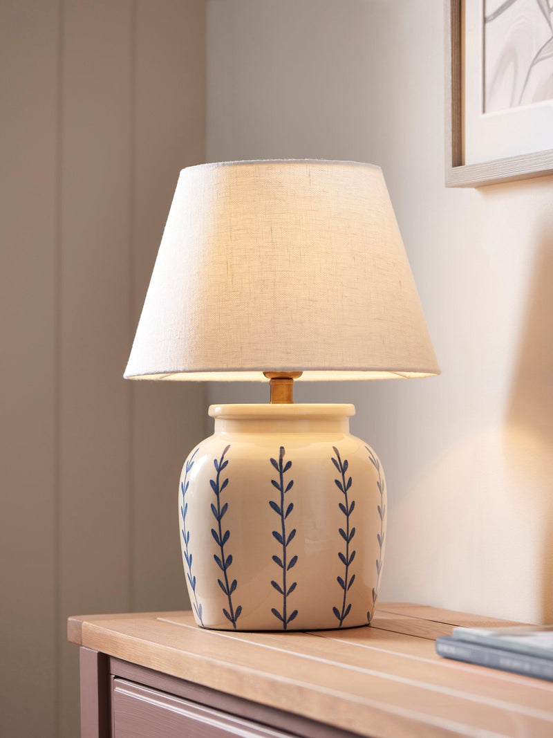 John Lewis Roccella hand painted ceramic table lamp H43cm - British product