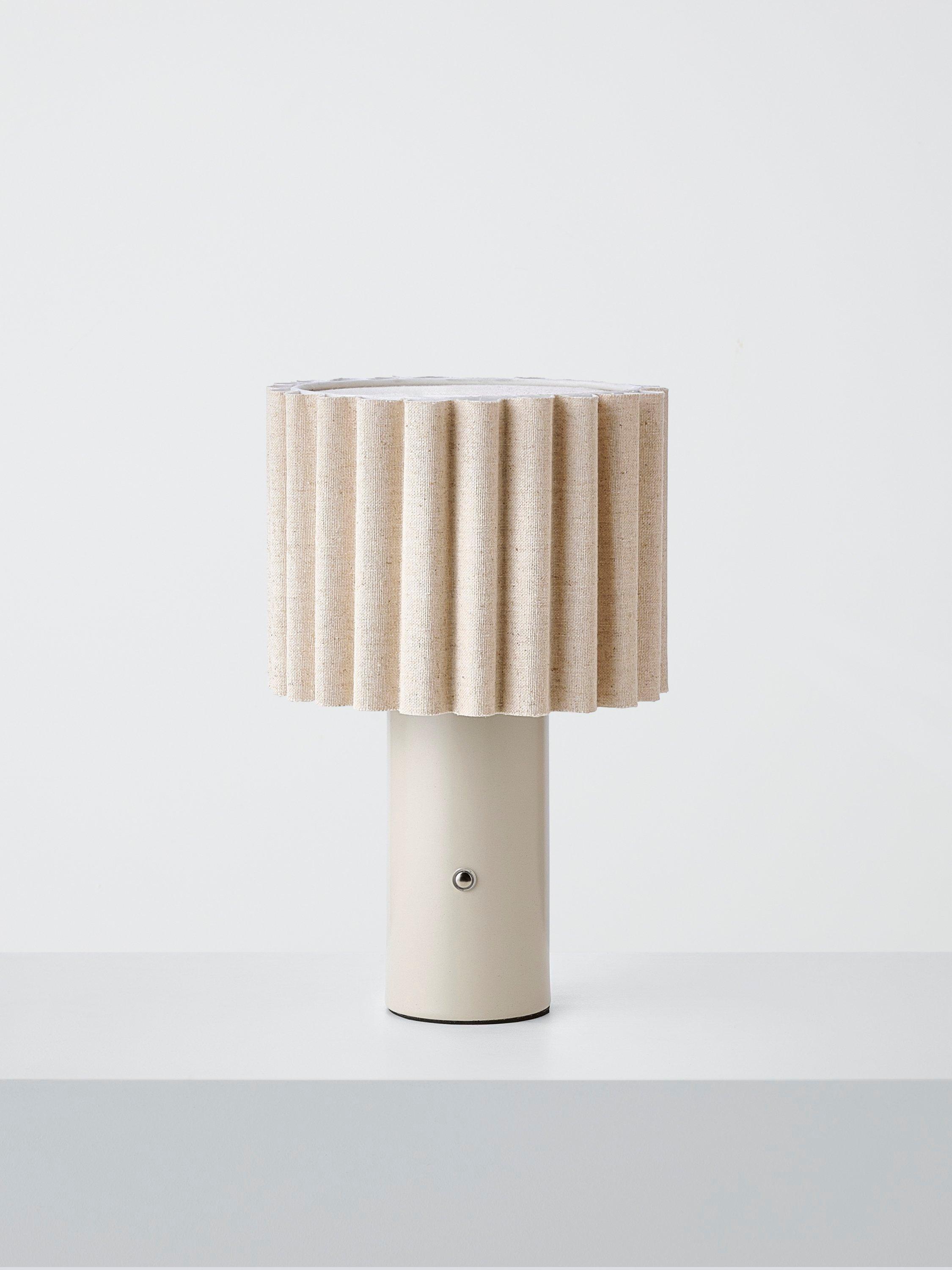 John Lewis Modern Scallop rechargeable table lamp Matt Greige - British product