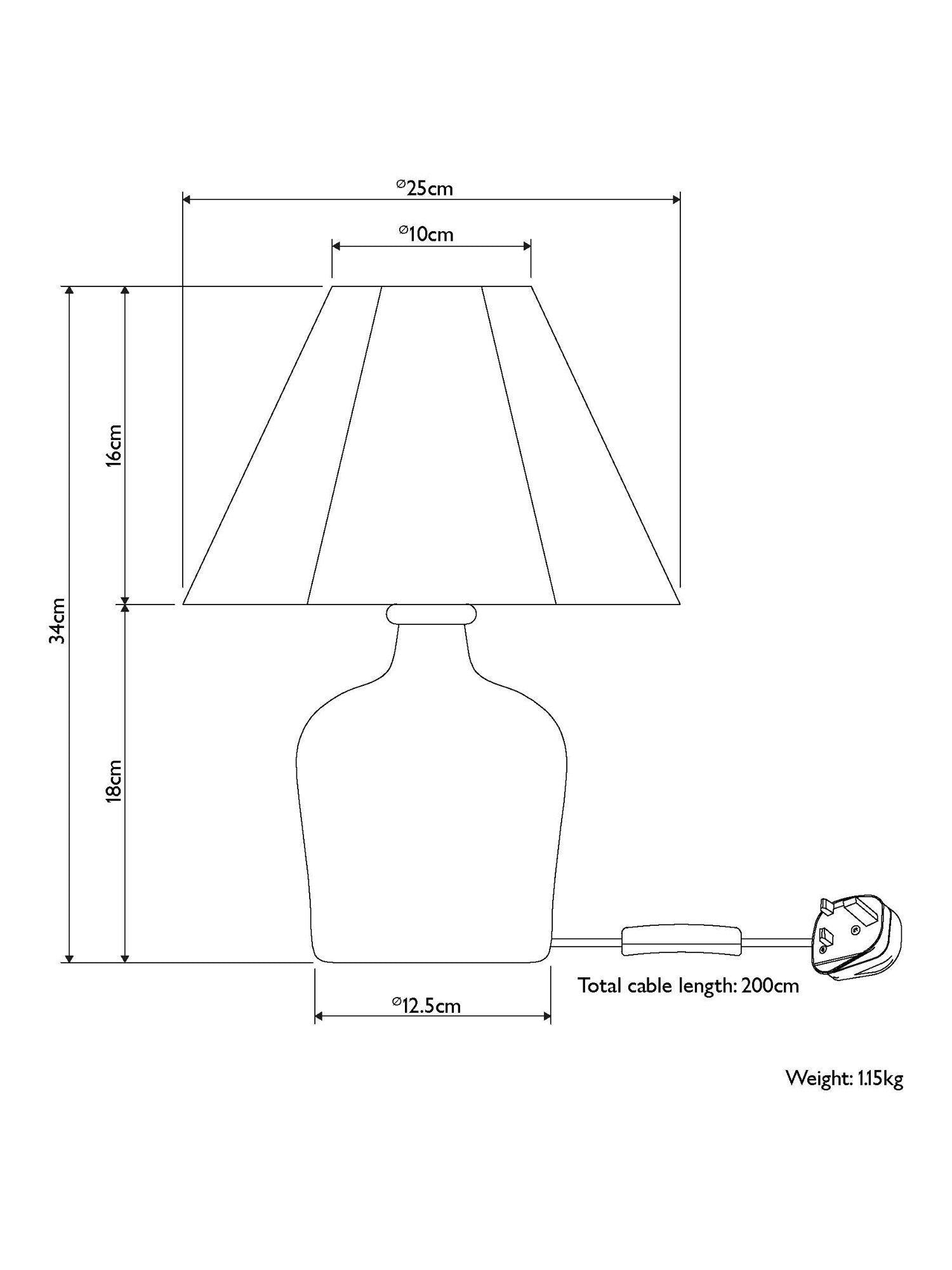 John Lewis Splatter ceramic table lamp 34cm, UK version