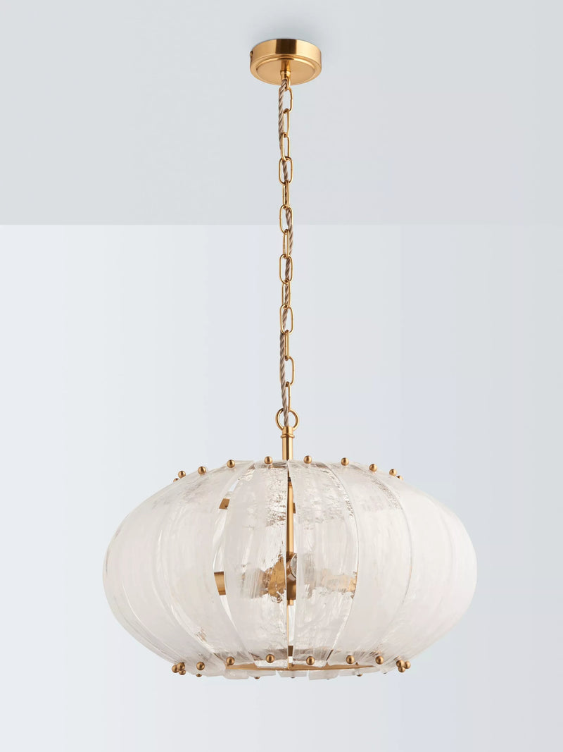 John Lewis Jardin glass pendant light brass adjustable drop, imported from the UK