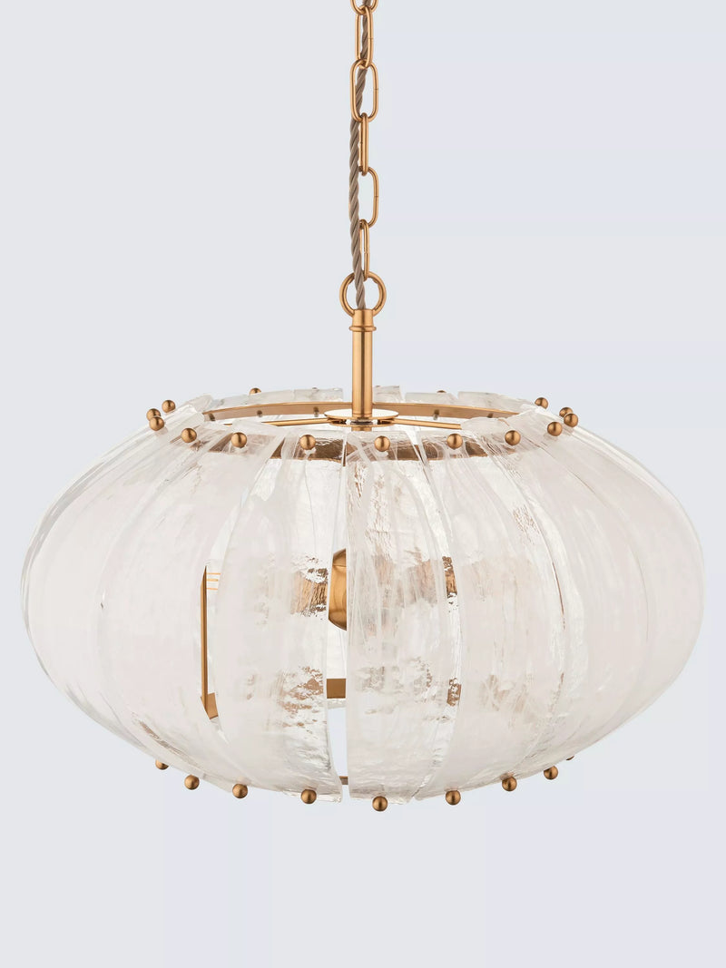 John Lewis Jardin glass pendant light brass adjustable drop, imported from the UK