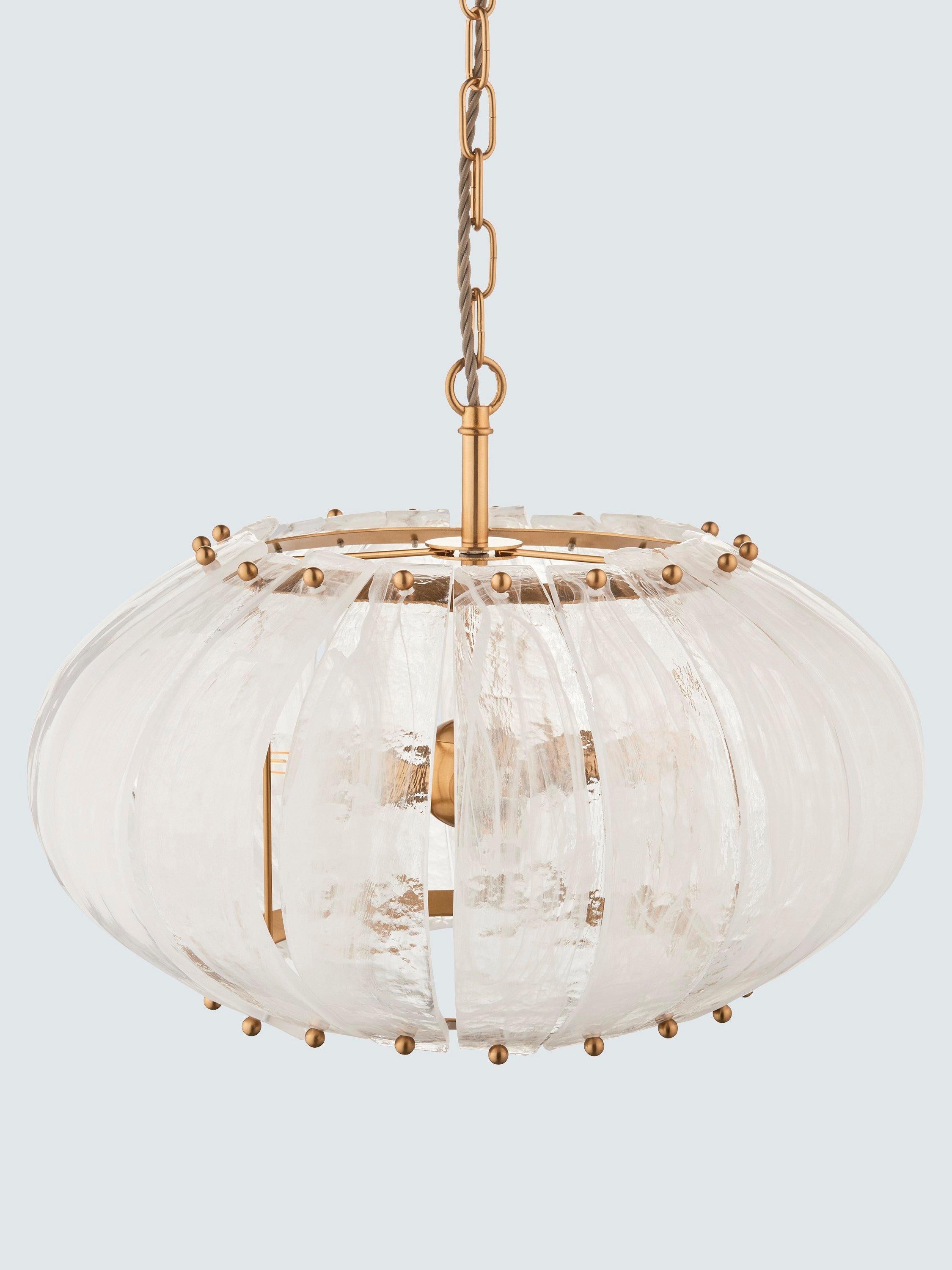 John Lewis Jardin glass pendant light brass adjustable drop, imported from the UK